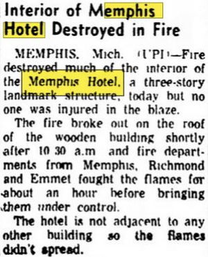 Memphis Hotel (Knickerbocker Hotel) - July 1962 Article On Fire